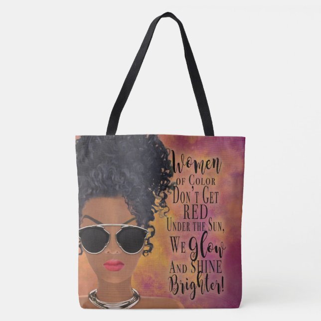 Melanin Berry Beauties Shine Brighter Black Art Tote Bag (Front)