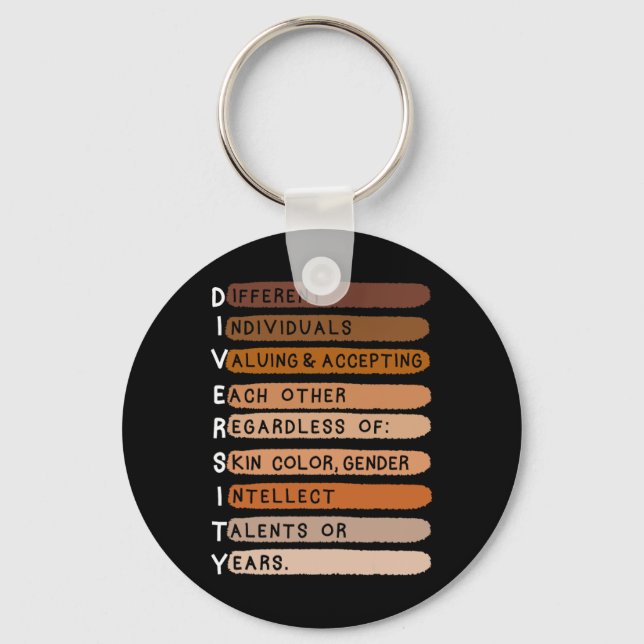 Melanin Black History Month Diversity Typography  Key Ring (Front)