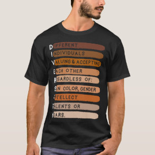 Melanin Black History Month Diversity Typography T-Shirt