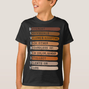 Melanin Black History Month Diversity Typography T-Shirt