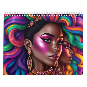 melanin black queen African American woman sista Calendar