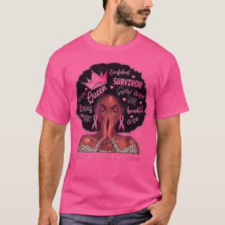 Melanin Black Women Queen Afro Breast Cancer Warri T-Shirt