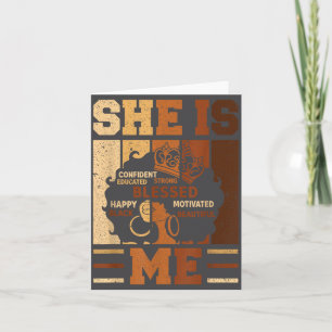Melanin Blessed She Queen Beautiful Afro Black Me  Card