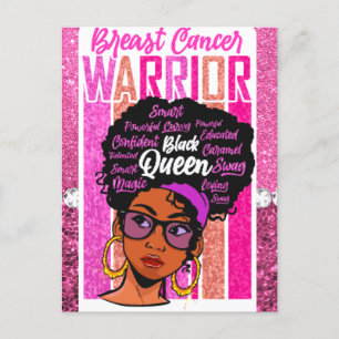Melanin breast cancer warrior black woman survivor holiday postcard