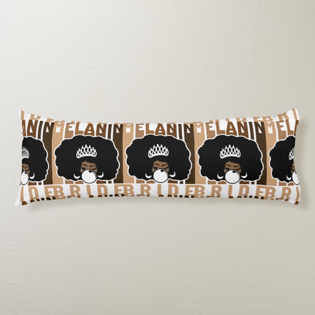 Melanin Bride with Afro Accent Pillow (Front)
