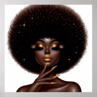 Melanin Chic Afro Beauty with Gold Accents