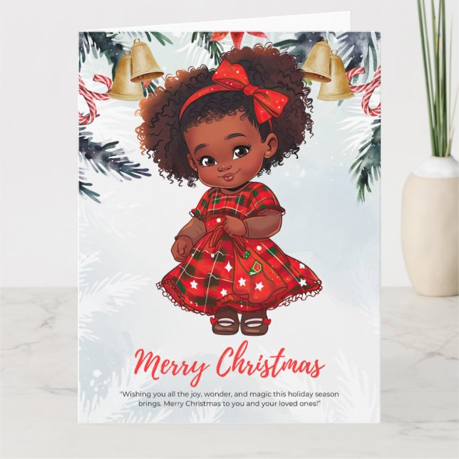 Melanin Christmas Black Girl Magic Xmas Magic Fun Card (Front)