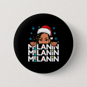 Melanin Christmas Black Girl Magic Xmas Ugly Sweat 6 Cm Round Badge