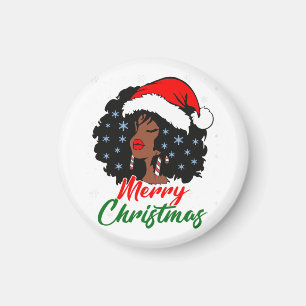 Melanin Christmas Black Queen Melanin Woman Xmas Magnet