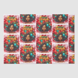 Melanin Christmas Black Queen Melanin Woman Xmas Tissue Paper