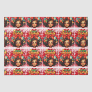 Melanin Christmas Black Queen Melanin Woman Xmas  Tissue Paper
