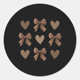 Melanin Coquette Bow African American Women Melani Classic Round Sticker