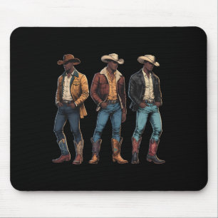 Melanin Cowboy Western African American Black Hist Mouse Pad