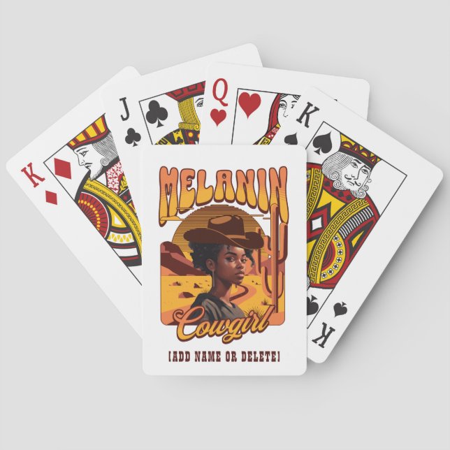 MELANIN COWGIRL Black Girl Western Cowboy Playing Cards (Back)
