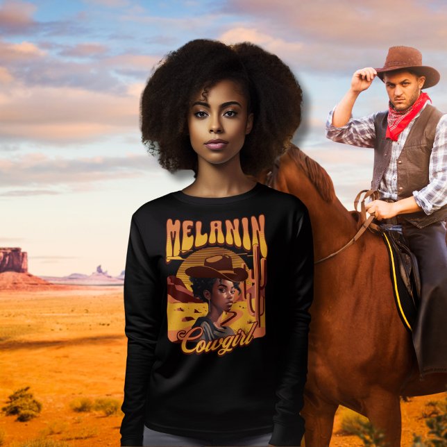 MELANIN COWGIRL Black Girl Western Cowboy Sweatshirt (Creator Uploaded)