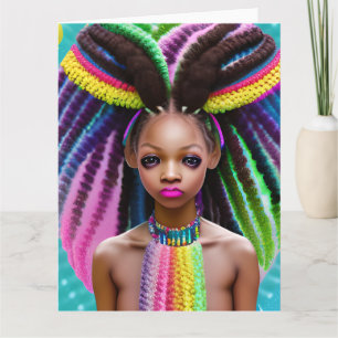 Melanin Easter Rainbow Spring Sista Girl Birthday Card