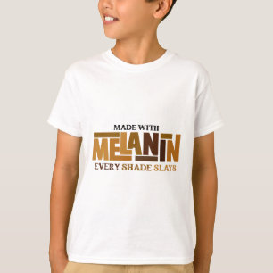 Melanin Every Shade Slays Natural Hair Afro Black T-Shirt