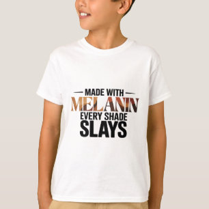Melanin Every Shade Slays Natural Hair Afro Queen  T-Shirt