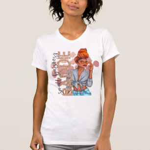 Melanin Faux Glitter Chic Black Woman Business T-Shirt