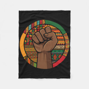 Melanin Fist Black History Month Afro American Afr Fleece Blanket