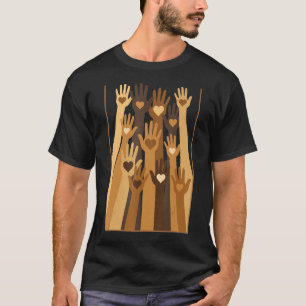 Melanin Hand Hearts Black History Month BLM Africa T-Shirt
