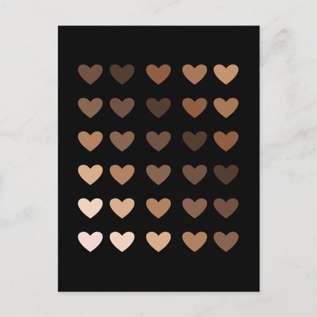 Melanin hearts for melanated african pride love postcard (Front)