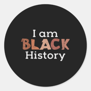 Melanin I Am Black History African Heritage Men Wo Classic Round Sticker