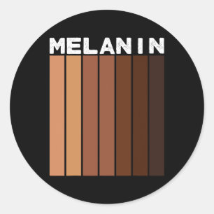 Melanin Juneteenth Black Afro Men Women Black Hist Classic Round Sticker