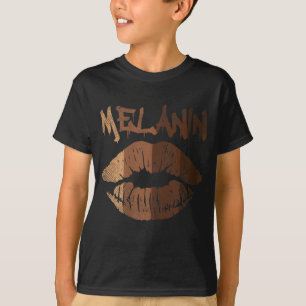Melanin Lip Kiss BLM BHM Black History Afro Pride T-Shirt