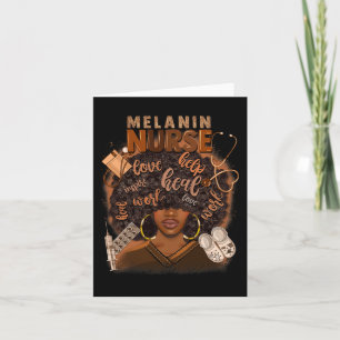 Melanin Nurse African American Afro Black Women Nu Card