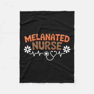 Melanin Nurse Appreciation Black History Month Reg Fleece Blanket