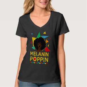 Melanin Poppin African Black Queen Women Strong Af T-Shirt