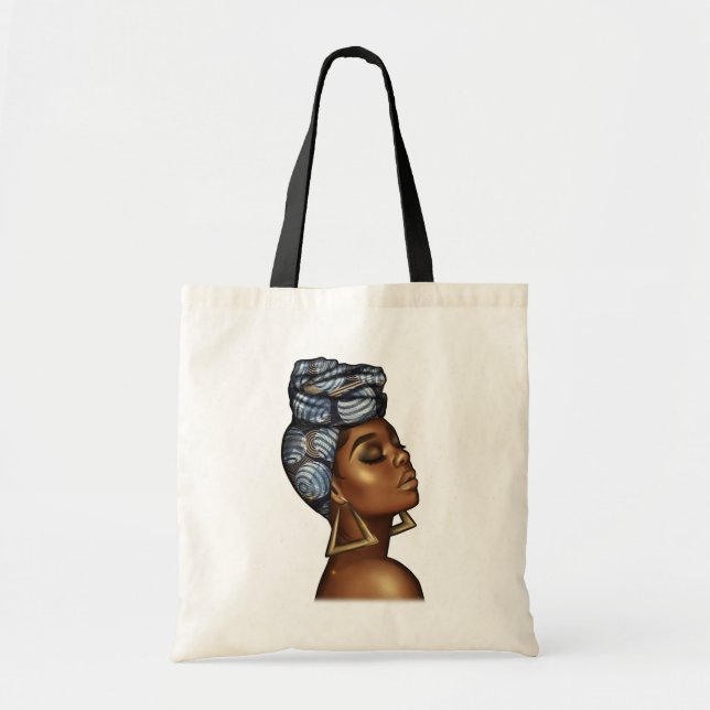 Melanin Poppin Black Girl Magic African American Tote Bag (Front)