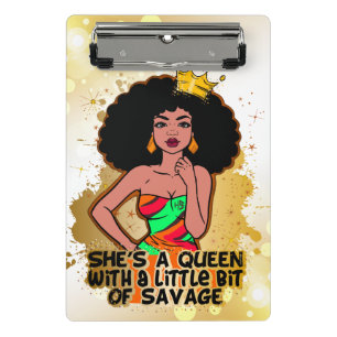 melanin poppin black women sista queen African sis Mini Clipboard