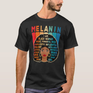 Melanin Pride Black Woman Afro American Black Girl T-Shirt