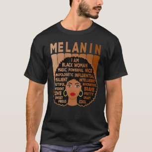 Melanin Pride Black Woman Afro American Black Girl T-Shirt