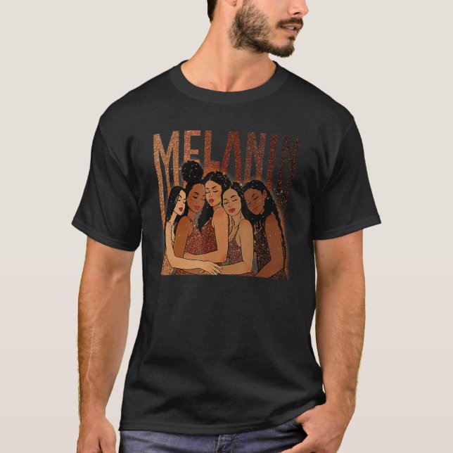 Melanin Princess African American Girls Black Hist T-Shirt (Front)