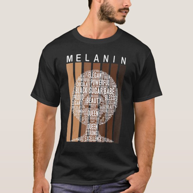 Melanin Queen African American Strong Black Natura T-Shirt (Front)