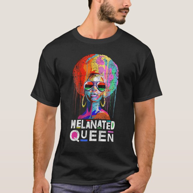 Melanin Queen Tee African American Strong Black Na (Front)