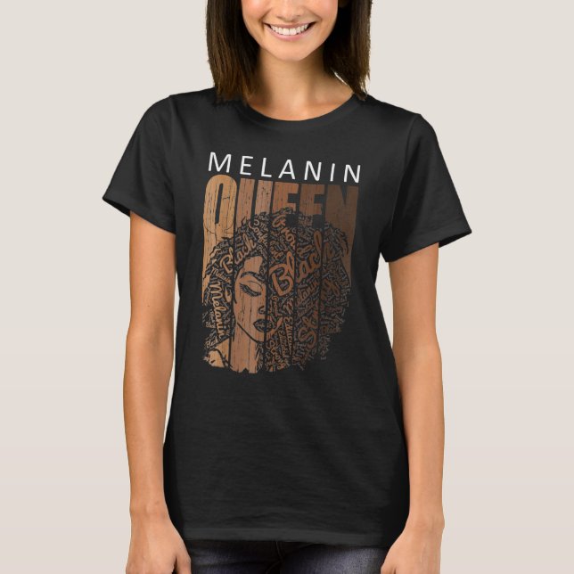 Melanin Queen Tee African American Strong Black Na (Front)