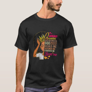 Melanin Queen Was Born In January Black Girl Birth T-Shirt