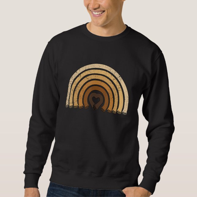 Melanin Rainbow Hands Black History Month BLM Afri Sweatshirt (Front)