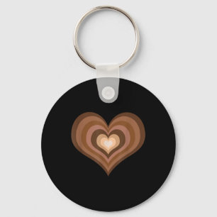 Melanin Retro Heart Black History Pride Valentines Key Ring