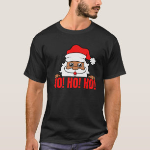Melanin Santa Ho Ho Ho Black Girl Magic Brown Skin T-Shirt