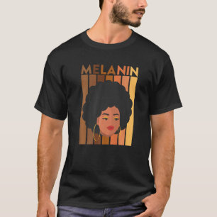 Melanin Shades Afro Girl African American Woman Em T-Shirt