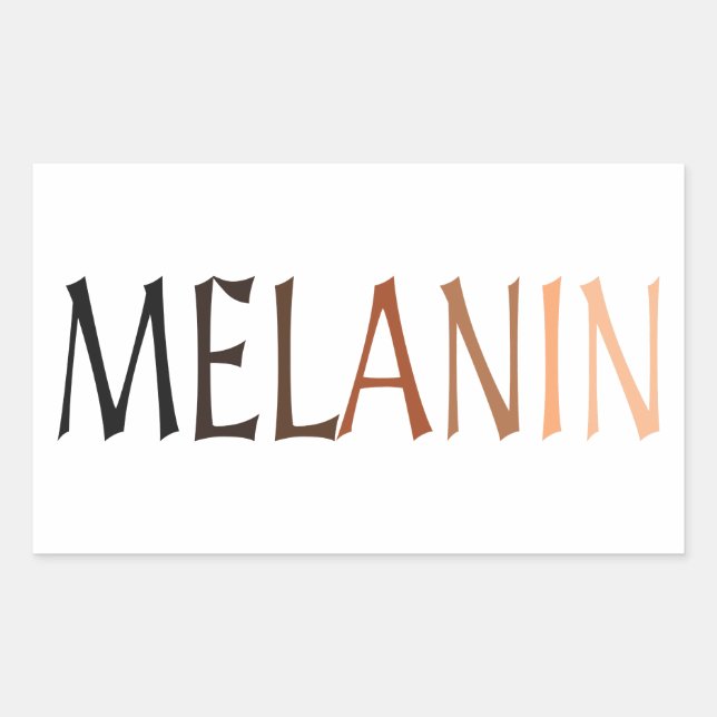 MELANIN Shades of Black Rectangular Sticker (Front)