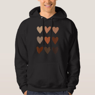 Melanin Skin Tone Hearts, Be Kind, Black History M Hoodie