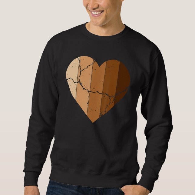 Melanin Skin Tone Hearts, Be Kind, Black History M Sweatshirt (Front)