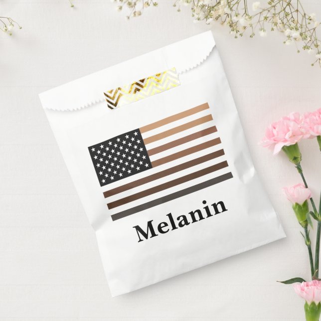 Melanin USA Flag African American Black History Favour Bags (Sealed)
