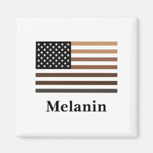 Melanin USA Flag African American Black History Magnet